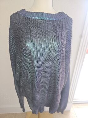 Beach Riot Iridescent Metallic Oversized Knit Sweater